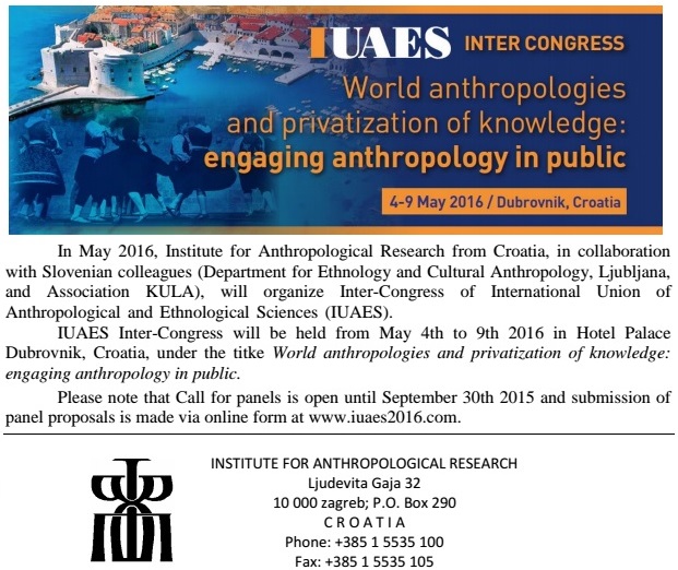 original poster for IUAES being held 5/2016
