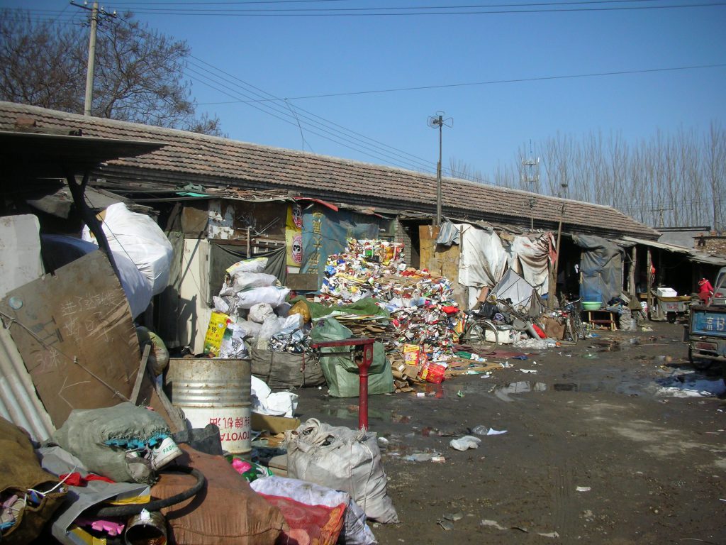 Recyclables piled up in a “waste courtyard” in Beijing. Photos courtesy Ka-ming Wu and Jieying Zhang.