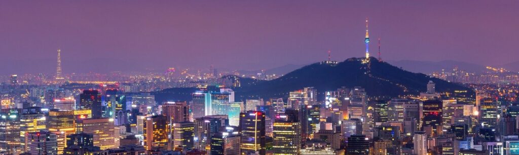 night landscape of central Seoul around Mt. Nam-san lit by artificial lights [credit: FREEPIK]